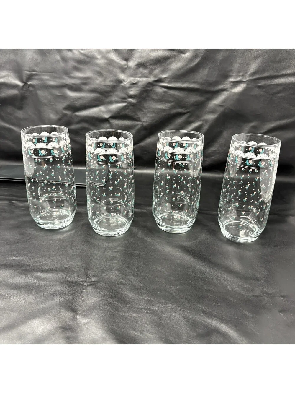 Anchor Hocking Pink Rose Victoriana Iced Tea Glasses Set of 4 16 Oz